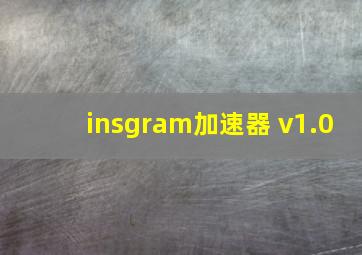 insgram加速器 v1.0